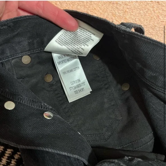 Agolde Dark Denim Frayed Jean Shorts | Sz: 24 - Picture 4 of 4